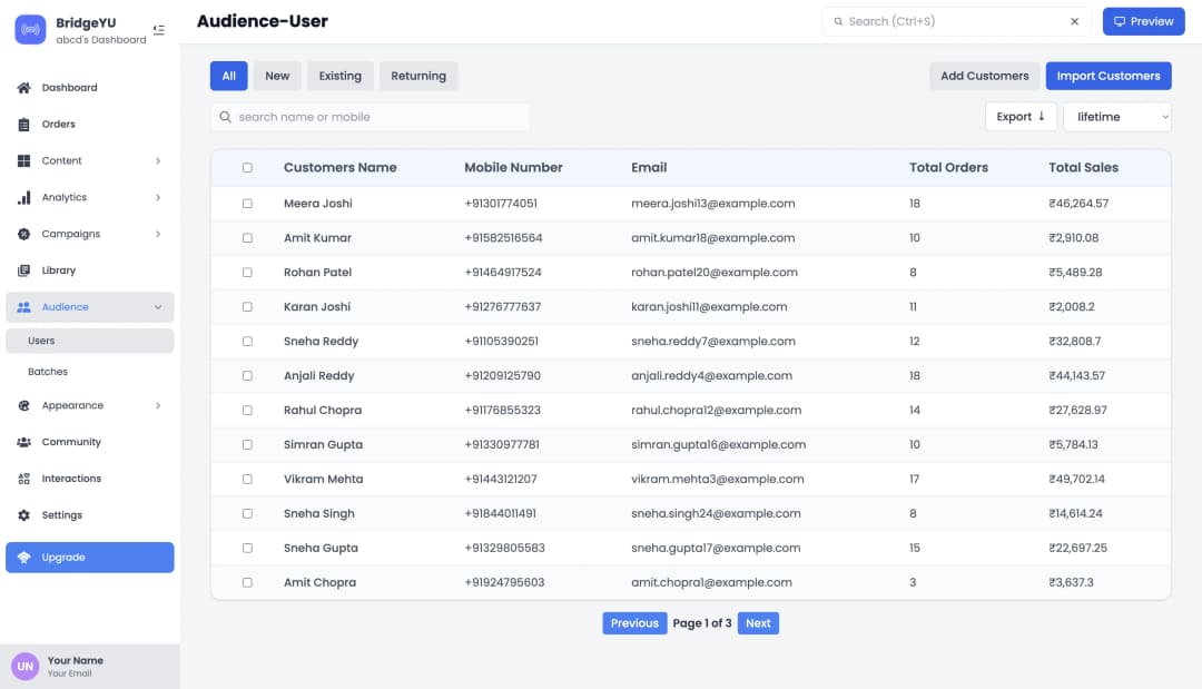 BridgeYU Interface